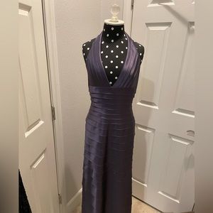 BCBG Max Azria purple tiered halter dress